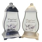 Znicz Lampion Witraż Q  Aniołek