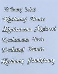 Napisy samoprzylepne srebrne - dedykacja 