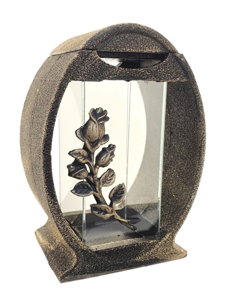 Znicz Lampion Żywica Koło Róża Złota