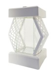 Znicz Lampion Glamur Diament Rattan -PURE WHITE 