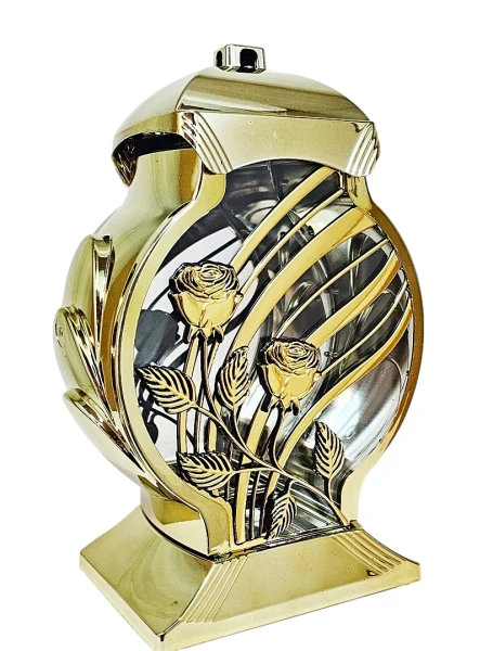 Znicz Lampion OB Metalizowany Złoty