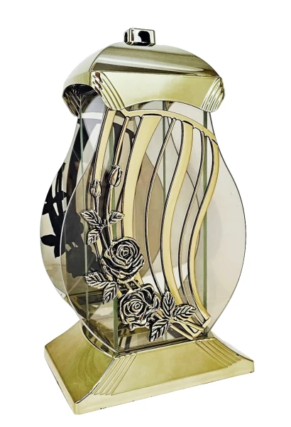 Znicz Lampion Napoleon Metalizowany Złoty 