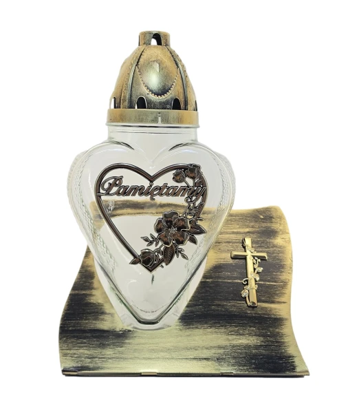 Znicz Lampion Serce GLORIA